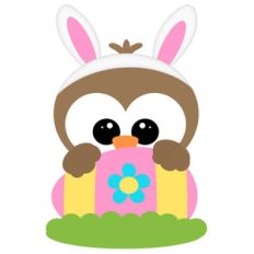 easter owl behind egg