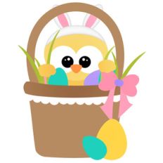 easter owl in basket