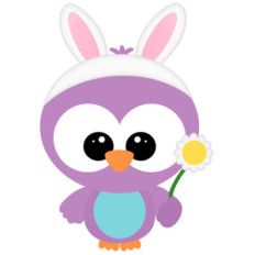 easter owl holding flower
