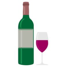 wine bottle and glass