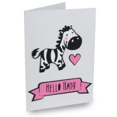hello baby zebra folded card
