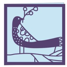 bird with sprig greetings card