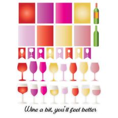wine-themed stickers