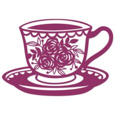 doodle floral teacup