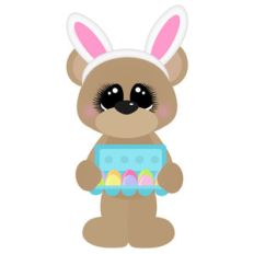 bear holding easter eggs