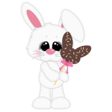 easter bunny holding sucker