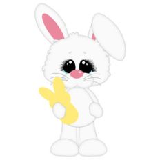 bunny holding candy