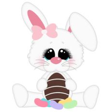 easter bunny with chocolate egg