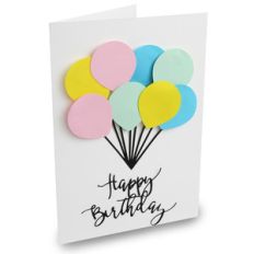 happy birthday balloon card