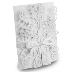 lace folded wedding card