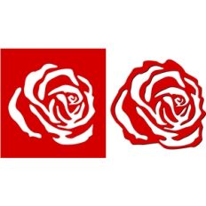 rose stencil and cut