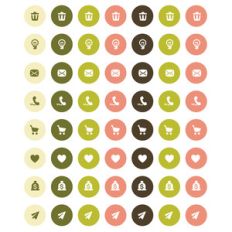 moss, blush, and cream planner icon set