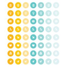 sunshine yellow and aqua planner sticker icon set