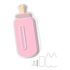 baby bottle shape card