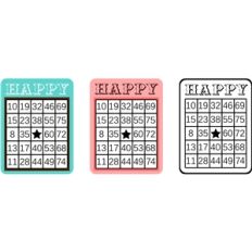 bingo card sheet - happy