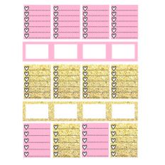 vertical planner pink and gold functional boxes