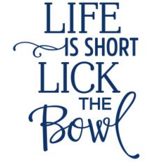 life is short lick the bowl phrase