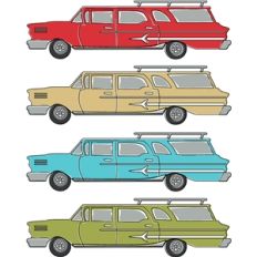 auto retro station wagon print and cut