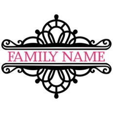 scroll split monogram border