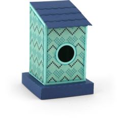 3d birdhouse with slanted roof