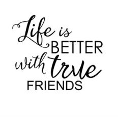 life is better with true friends phrase