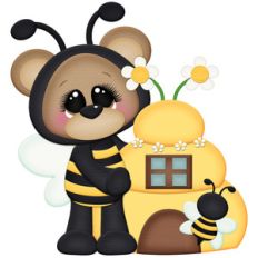 bee bear with beehive