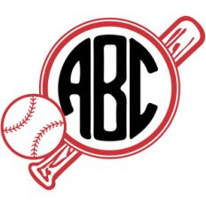 softball round monogram