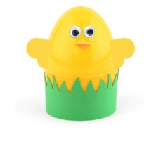 easter egg faces and stand chick