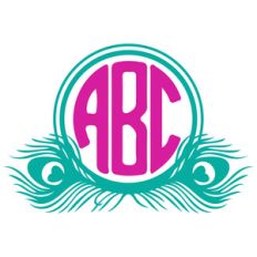 peacock feathers monogram