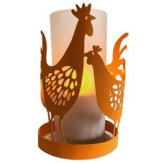 hen and rooster lantern
