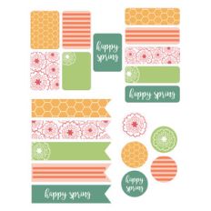 happy spring planner stickers