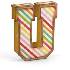 3d simple alphabet letter u