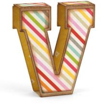 3d simple alphabet letter v