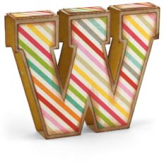 3d simple alphabet letter w