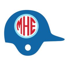 batting hat monogram frame