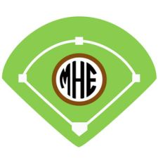 baseball/softball diamond monogram frame
