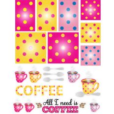 coffee or tea-themed stickers