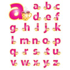coffee or tea-themed alphabet - lower