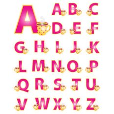 coffee or tea-themed alphabet - upper