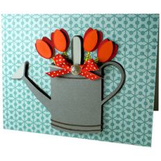 watering can tulip card