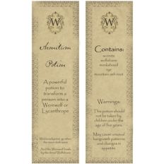 werewolf potion lable pnc