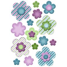 candy striped flower planner stickers