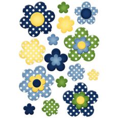 denim colored flower stickers