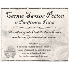 petrification potion label pnc