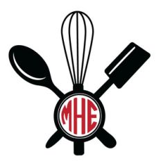 baking utensil monogram frame