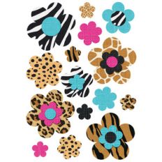 animal print flower stickers planner