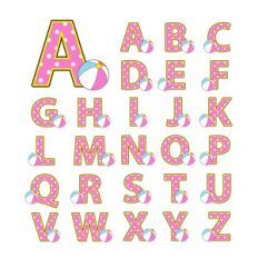beach ball uppercase alphabet