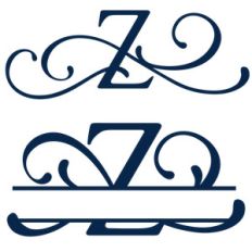 split and full flourish monogram - z