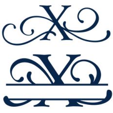 split and full flourish monogram - x