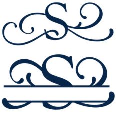 split and full flourish monogram - s